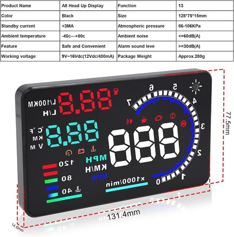 obd2 سيارة hud سيارة رئيس يصل العرض مقياس متعدد الوظائف مع obd2 + gps نظام مزدوج الرقمية LCD gps رؤساء يصل عرض لوحة القيادة الكمبيوتر الذكية عداد السرعة لجميع المركبات السيارات شاحنة in Kuwait