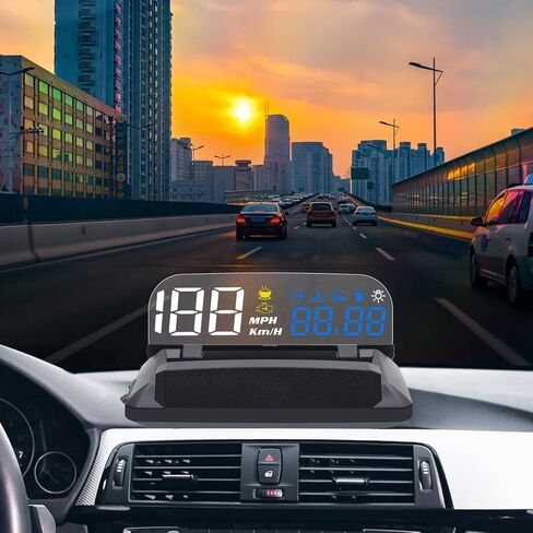 KAOLALI Car HUD Head Up Display, Car HUD Display for Digital OBD+GPS Dual System Smart Gauge Display MPH RPM Over Speeding Alarm for Most Cars after 2012 in Saudi Arabia