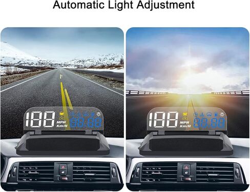 KAOLALI Car HUD Head Up Display, Car HUD Display for Digital OBD+GPS Dual System Smart Gauge Display MPH RPM Over Speeding Alarm for Most Cars after 2012 in Saudi Arabia