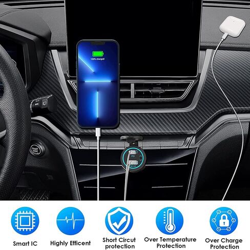 MOTONG Waterproof 12V QC3.0 Power Outlet Charger, QC3.0 USB A & PD Type C Car Socket Power Charger Power Socket Port for Car Marine Boat RV Truck in Saudi Arabia