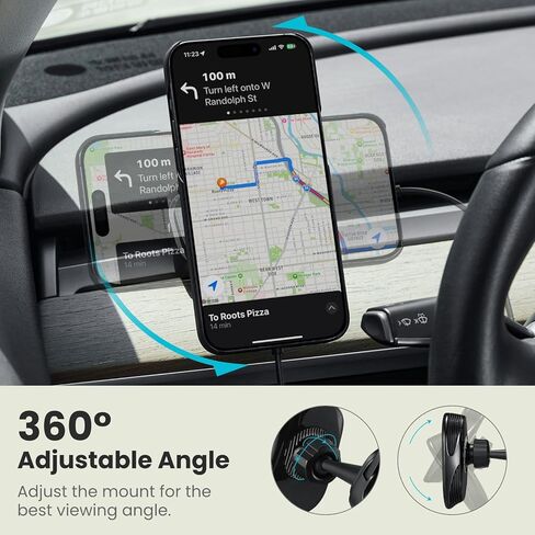 PITAKA حامل مغناطيسي للسيارة لسلسلة iPhone 15/14/13، شاحن مغناطيسي للسيارة مع ميزة NFC، دوران 360 درجة [MagEZ Car Mount Pro 2 - لطراز Tesla 3/Y] in Kuwait