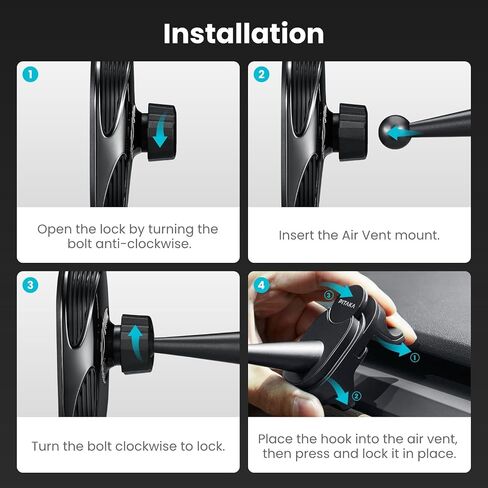 PITAKA حامل مغناطيسي للسيارة لسلسلة iPhone 15/14/13، شاحن مغناطيسي للسيارة مع ميزة NFC، دوران 360 درجة [MagEZ Car Mount Pro 2 - لطراز Tesla 3/Y] in Kuwait