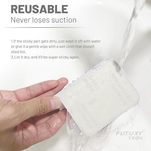FutuxyTech 【Adjust &Reusable &Washable】 Replacement for Airstick Phone Holder Mirror Mount TikTok Cradle Glass Mount Phone Holder Shower Phone Holder (White) in Kuwait