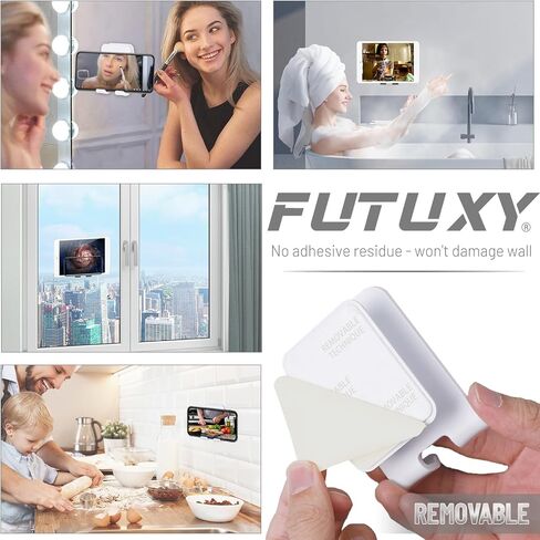 FutuxyTech 【Adjust &Reusable &Washable】 Replacement for Airstick Phone Holder Mirror Mount TikTok Cradle Glass Mount Phone Holder Shower Phone Holder (White) in Kuwait