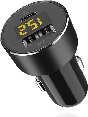 شاحن سيارة Aceyoon USB C، 18 وات PD QC3.0 شاحن حائط USB مزدوج قابس 2 منفذ C شاحن هاتف سريع USB لشحن طاقة السيارة لأجهزة iPad وSamsung Galaxy وLG وGoogle Pixel وMoto وMotorola in Kuwait