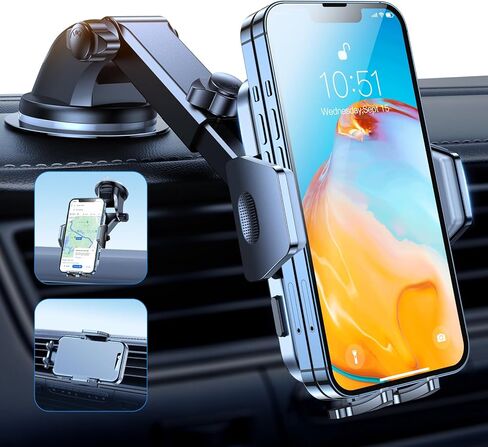 فايسيد حامل جوال للسيارة [سهل الاستخدام] 🥇حامل هاتف للسيارة فائق الثبات لجميع الموبايلات مع حافظات سميكة 3 في 1 حامل موبايل عالمي 3 في 1 in Kuwait