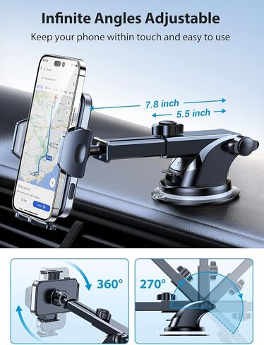 فايسيد حامل جوال للسيارة [سهل الاستخدام] 🥇حامل هاتف للسيارة فائق الثبات لجميع الموبايلات مع حافظات سميكة 3 في 1 حامل موبايل عالمي 3 في 1 in Kuwait
