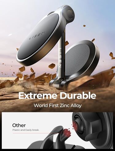 شاحن سيارة LISEN USB C وأقوى حامل هاتف محمول مغناطيسي للسيارة بزاوية 360 درجة in Kuwait
