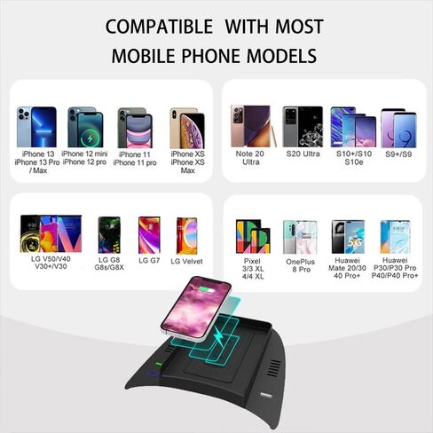 شاحن سيارة لاسلكي من كوكا باتر لوحدة التحكم المركزية مع صينية شيفروليه ماليبو مع منفذ يو اس بي، قاعدة شحن جوال لاسلكية سريعة للسيارة in Kuwait