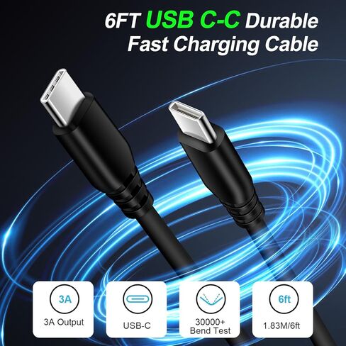 محول شاحن سيارة USB C، [PD20W & QC 18W] شاحن ولاعة السجائر شاحن سيارة سريع الشحن مع كابل USB C إلى USB C بطول 6 أقدام لهاتف iPhone 15/15 Pro/15 Pro Max، Samsung Galaxy S23 /S22/21/20، A54 in Kuwait
