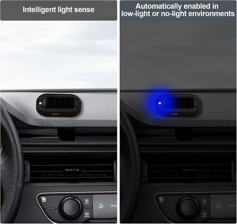 Shudyear Car Solar Power Simulated Dummy Alarm，New Model&Brighter & Clearer，Anti-Theft LED Flashing Security Light Fake lamp with USB Charger Port，2PCS (Red & Blue) in Saudi Arabia