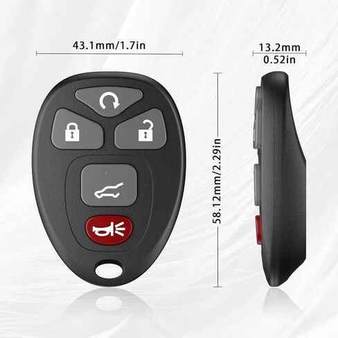 5 Buttons Keyless Entry Remote Control Car Key Fob for Chevy Traverse Tahoe Suburban/Buick Enclave/Cadillac Escalade/07-2016 GMC Acadia Yukon (OUC60270 OUC60221),Set of 1 in Kuwait
