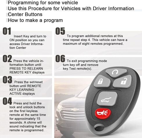 5 Buttons Keyless Entry Remote Control Car Key Fob for Chevy Traverse Tahoe Suburban/Buick Enclave/Cadillac Escalade/07-2016 GMC Acadia Yukon (OUC60270 OUC60221),Set of 1 in Kuwait