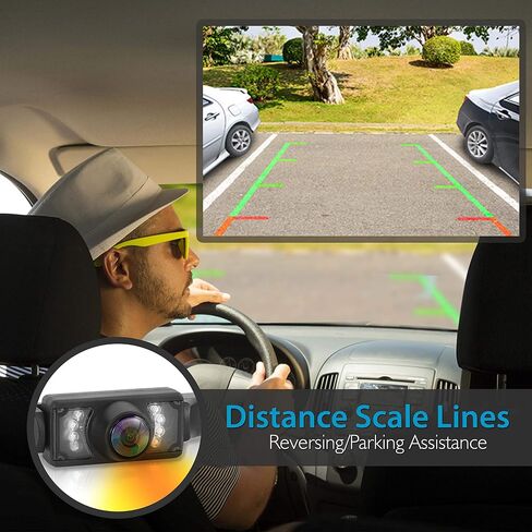 Pyle PLCM10 Rear View Backup Parking Reverse Camera, License Plate Mount, Weatherproof, Night Vision, Distance Scale Lines, Swivel Angle Adjustable Cam in Saudi Arabia