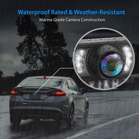 Pyle PLCM10 Rear View Backup Parking Reverse Camera, License Plate Mount, Weatherproof, Night Vision, Distance Scale Lines, Swivel Angle Adjustable Cam in Saudi Arabia