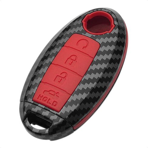جراب TANGSEN Key Fob غطاء أزرق متوافق مع سلسلة Infiniti EX FX X G JX M Q QX لنيسان ألتيما كوبيه أرمادا GTR ماكسيما مورانو كروس كابريوليت روج سينترا فيرسا 4 أزرار للتحكم عن بعد للدخول بدون مفتاح in Kuwait