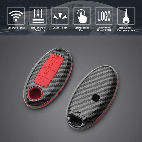 جراب TANGSEN Key Fob غطاء أزرق متوافق مع سلسلة Infiniti EX FX X G JX M Q QX لنيسان ألتيما كوبيه أرمادا GTR ماكسيما مورانو كروس كابريوليت روج سينترا فيرسا 4 أزرار للتحكم عن بعد للدخول بدون مفتاح in Kuwait