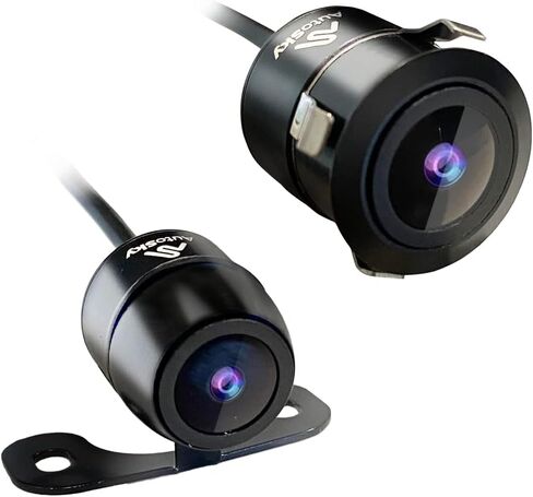اوتوسكي كاميرا احتياطية عكسية HD بزاوية رؤية واسعة، كاميرا رؤية خلفية عالمية للسيارة - خياران للتركيب - إرشادات قابلة للازالة - صورة عاكسة او غير عاكسة in Kuwait