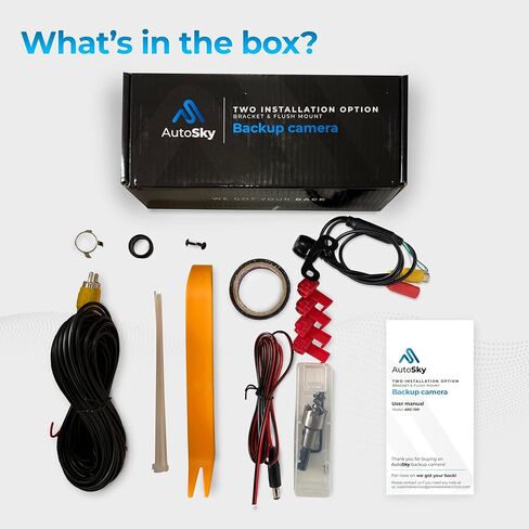 اوتوسكي كاميرا احتياطية عكسية HD بزاوية رؤية واسعة، كاميرا رؤية خلفية عالمية للسيارة - خياران للتركيب - إرشادات قابلة للازالة - صورة عاكسة او غير عاكسة in Kuwait