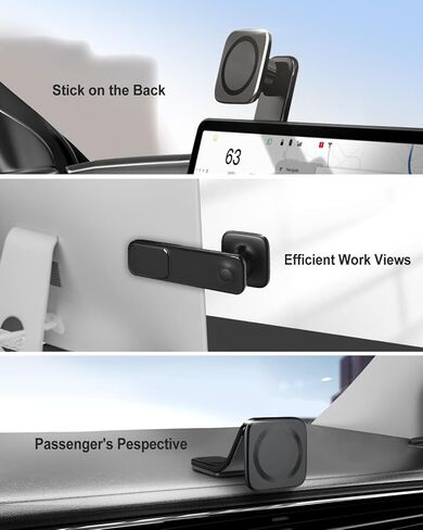 ZKJAYOE لحامل هاتف السيارة MagSafe، حامل هاتف مغناطيسي عالمي لطراز Tesla 3 Y X S، الكمبيوتر المحمول، جميع الشاشات، ملحقات Tesla Model 3 Y، يناسب جميع هواتف iPhone 15 Pro Max 14 13 12 Samsung in Kuwait