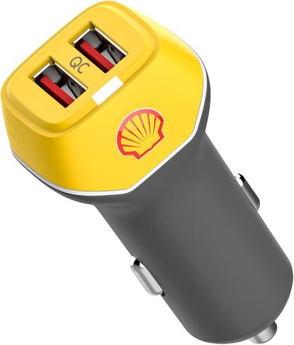 Shell Mini Car Charger 24W Fast Charge Dual Port USB Adapter with LED Indicator, Fast Charging for iPhone Pro/Max/Mini, iPad Air/Mini, Android & USB Gadgets in Kuwait