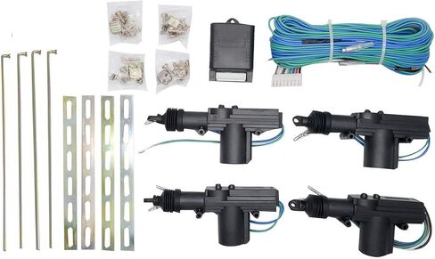 Maso Car Remote Central Locking Kit 4 Doors Keyless Entry System + Anti-Theft Alarm Immobiliser System with Shock Sensor Universal Fits for All Car in Kuwait
