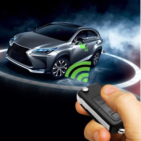 Maso Car Remote Central Locking Kit 4 Doors Keyless Entry System + Anti-Theft Alarm Immobiliser System with Shock Sensor Universal Fits for All Car in Kuwait