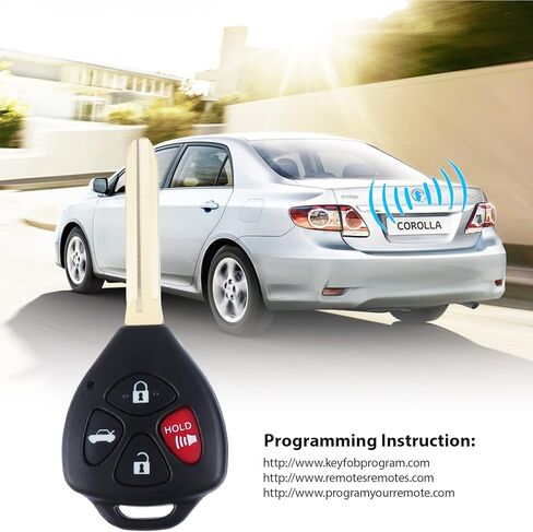 مفتاح تحكم عن بعد بديل لسيارة تويوتا كامري 2007-2010 / كورولا 2009-2010 بدون مفتاح شفرة مفتاح غير مقطوع FCCID: HYQ12BBY 4D67 رقاقة (عبوة من قطعتين) in Kuwait