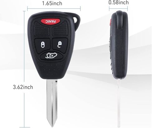 جهاز التحكم عن بعد للدخول بدون مفتاح مفتاح مفتاح يناسب جراند شيروكي / كوماندر / ليبرتي، دودج ماغنوم / الشاحن / دوراانجو، كرايسلر 300، يستخدم 4 أزرار OHT692427AA KOBDT04A (عبوة من قطعتين) in Kuwait