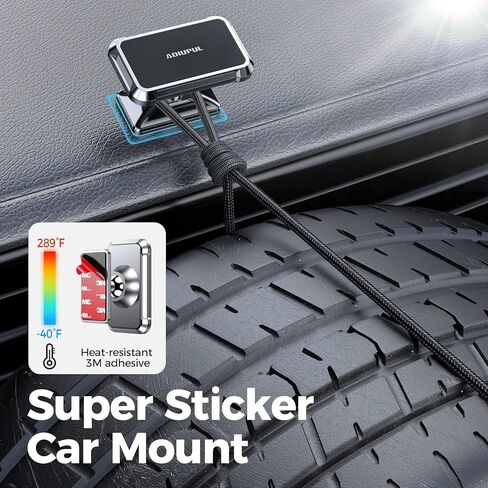 ADIUPUL Magnetic Phone Holder for Car Metal 2023 Update Magnetic Car Mount Built-in 8X Magnet Dashboard Car Mount 360° Rotation Adjustable Compatible with iPhone 13 12 11 Galaxy S20 All Phone Black in Kuwait