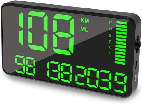 عداد سرعة بمقياس 5.5 بوصة من مايزاد C90 مقياس سرعة لتحديد المواقع العالمي HUD عرض رقمي MPH/KMH مع منبه سريع لجميع السيارات والشاحنات والدراجات النارية، والسرعة، والقيادة، وأميال القيادة، وحساب الوقت in Saudi Arabia