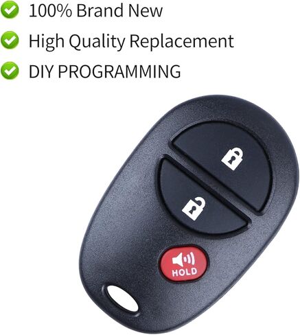 Key Fob Keyless Entry Remote Control fits for 2004-2016 Toyota Sienna Tacoma Tundra Sequoia ( GQ43VT20T 3 Btn ) Set of 2 in Kuwait