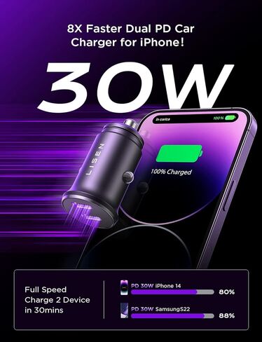 LISEN حامل هاتف السيارة المغناطيسي 2 حزمة وشاحن سيارة USB C مع كابل C/L in Kuwait