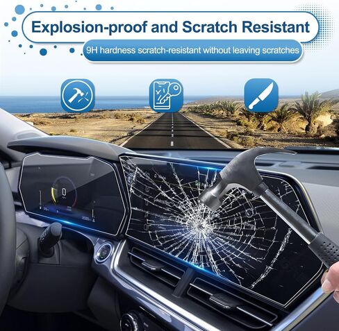 (2pcs) 2024 2025 2026 Trax Screen Protector for Chevy Trax (Only for LS/1RS) 8-inch Touch Screen, 2026 2025 Chevy Trax Accessories Touch Sensitive High Clarity Protective Film 8"-Navi in Kuwait