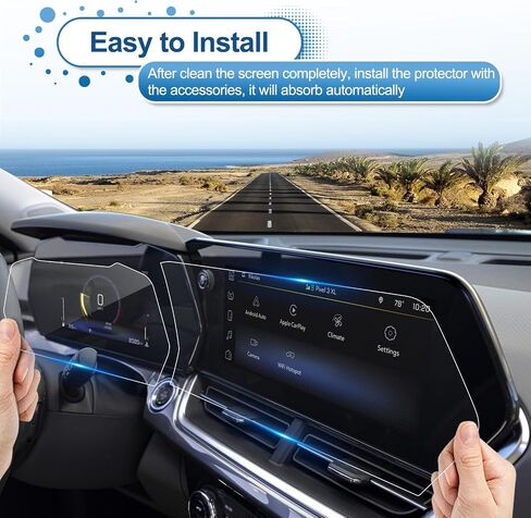 (2pcs) 2024 2025 2026 Trax Screen Protector for Chevy Trax (Only for LS/1RS) 8-inch Touch Screen, 2026 2025 Chevy Trax Accessories Touch Sensitive High Clarity Protective Film 8"-Navi in Kuwait