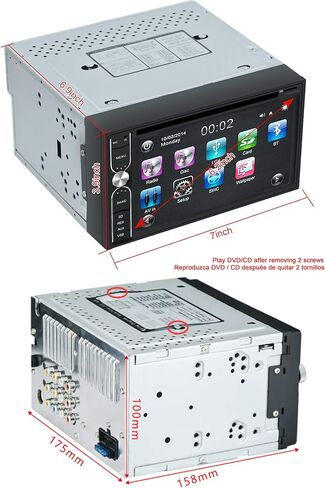 كاميرا احتياطية مجانية من EZoneTronics مرفقة + مزدوجة Din Car Stereo DVD Player Radio Bluetooth 2 Din Capacitive Touch Screen Support USB SD 1080P جهاز تحكم عن بعد متعدد اللغات in Kuwait