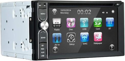 كاميرا احتياطية مجانية من EZoneTronics مرفقة + مزدوجة Din Car Stereo DVD Player Radio Bluetooth 2 Din Capacitive Touch Screen Support USB SD 1080P جهاز تحكم عن بعد متعدد اللغات in Kuwait