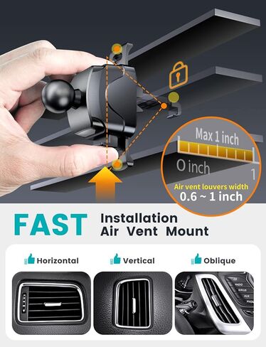 eSamcore Phone Mount for Car, 2 in 1 Car Phone Holder Mount for Dashboard and Air Vent, Suction Cup Cell Phone Car Mount for iPhone Samsung Cell Phones in Kuwait