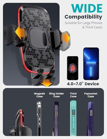 eSamcore Phone Mount for Car, 2 in 1 Car Phone Holder Mount for Dashboard and Air Vent, Suction Cup Cell Phone Car Mount for iPhone Samsung Cell Phones in Kuwait