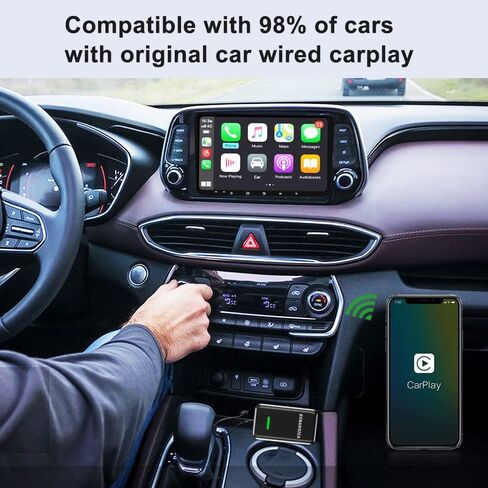 محول كاربلاي لاسلكي يحول كاربلاي السلكي الى لاسلكي، توصيل تلقائي لاسلكي من ابل كاربلاي USB لسيارات كاربلاي السلكية من المصنع (سنة موديل السيارة: 2016 الى 2021) in Kuwait