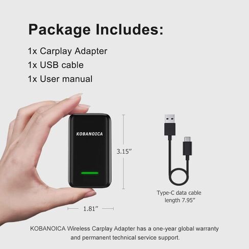 محول كاربلاي لاسلكي يحول كاربلاي السلكي الى لاسلكي، توصيل تلقائي لاسلكي من ابل كاربلاي USB لسيارات كاربلاي السلكية من المصنع (سنة موديل السيارة: 2016 الى 2021) in Kuwait