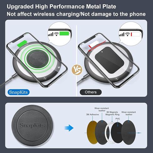 Ciencimy Compatible with Magsafe Car Mount, SnapKit Strong Magnet [Dual Clip ] Car Vent Phone Mount with Metal Plate Compatible for iPhone12/13/14 Series and Most Mobile Phones in Kuwait