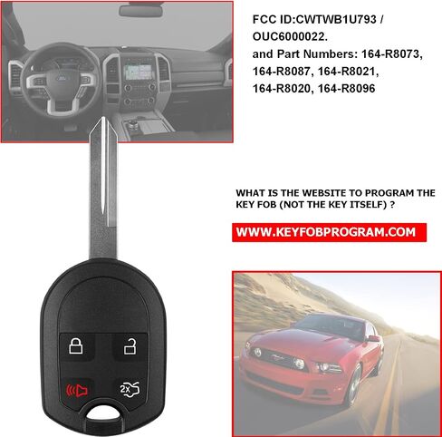 Remote Fob Replacement for FCCID: CWTWB1U793 Fits Ford F150 F250 F350 04-2016/ F-450 Flex 09-2017 Explorer 01-2015/ Escape Ranger 01-2011 Fusion 06-2012/ Econoline 04-2013 /Mercury 3btn (Pack of 2) in Kuwait