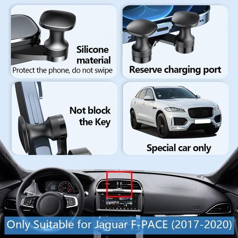 Car Phone Holder Mount for 2021 2022 2023 2024 Jaguar F-PACE SUV SVR，2021-2024 Jaguar XF Auto Accessories Interior Decoration Mobile Cell Smartphone Bracket in Kuwait