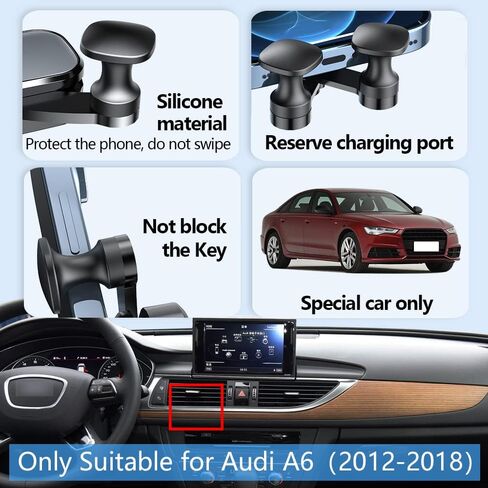 LUNQIN Car Phone Holder Mount for 2019 2020 2021 2022 2023 Audi A6 A7 S6 S7 RS6 RS7 Allroad Auto Accessories Interior Decoration Mobile Cell Smartphone Bracket in Kuwait