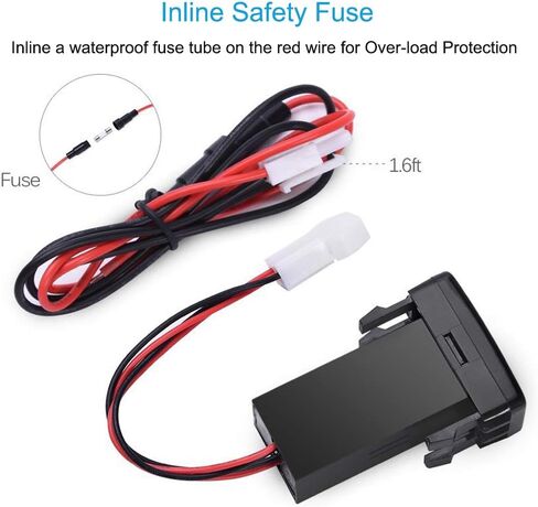 شاحن سيارة Cllena بمنفذين USB سريع لشاحن كاميرا الهاتف المحمول MP3 لسلسلة سيارات تويوتا in Kuwait