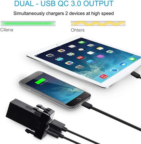 شاحن سيارة Cllena بمنفذين USB سريع لشاحن كاميرا الهاتف المحمول MP3 لسلسلة سيارات تويوتا in Kuwait