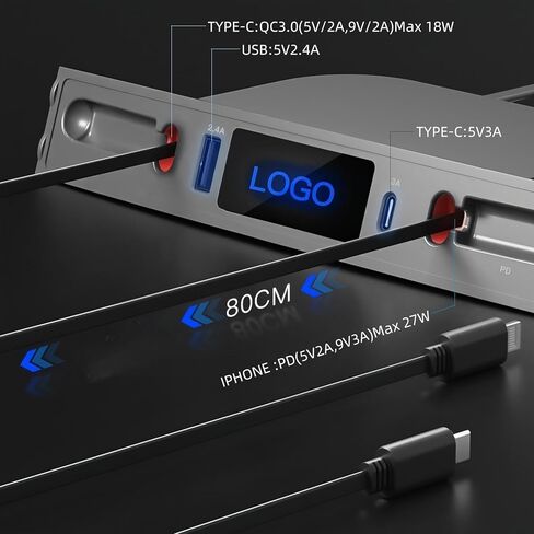 شاحن سيارة USB متعدد المنافذ لسيارة تسلا موديل 3/Y 2021 2022 2023، ملحقات تسلا متعددة الوظائف مع شعار وكابل قابل للسحب، موزع USB تيسلا يناسب 100% محول وحدة التحكم المركزية، هدايا لمالكي تسلا in Kuwait