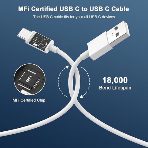 iPhone 15 Fast Car Charger, [MFi Certified] Mini 4.8A All Metal Dual USB Car Charger Fast Charge Adapter with 2 Pack USB to USB C Cable for iPhone 15/15 Plus/15 Pro/15 Pro Max, iPad Pro/Air/Mini in Kuwait