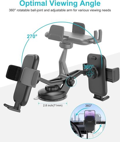 حامل هاتف Aozcu Tesla للطراز Y Model 3، [الطرق الوعرة مستقرة] حامل الهاتف الخلوي للسيارة للوحة أجهزة القياس لشاشة Tesla، مهد Tesla بدون استخدام اليدين لهواتف iPhone 15 14 13 12 Pro Max 4-7 بوصات in Kuwait